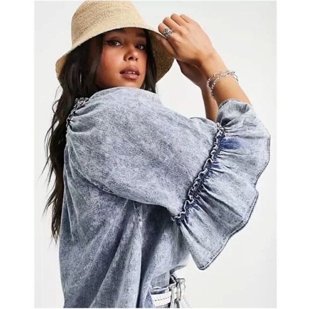 Free People Ainsley Acid Wash Top - Picture 4 of 7